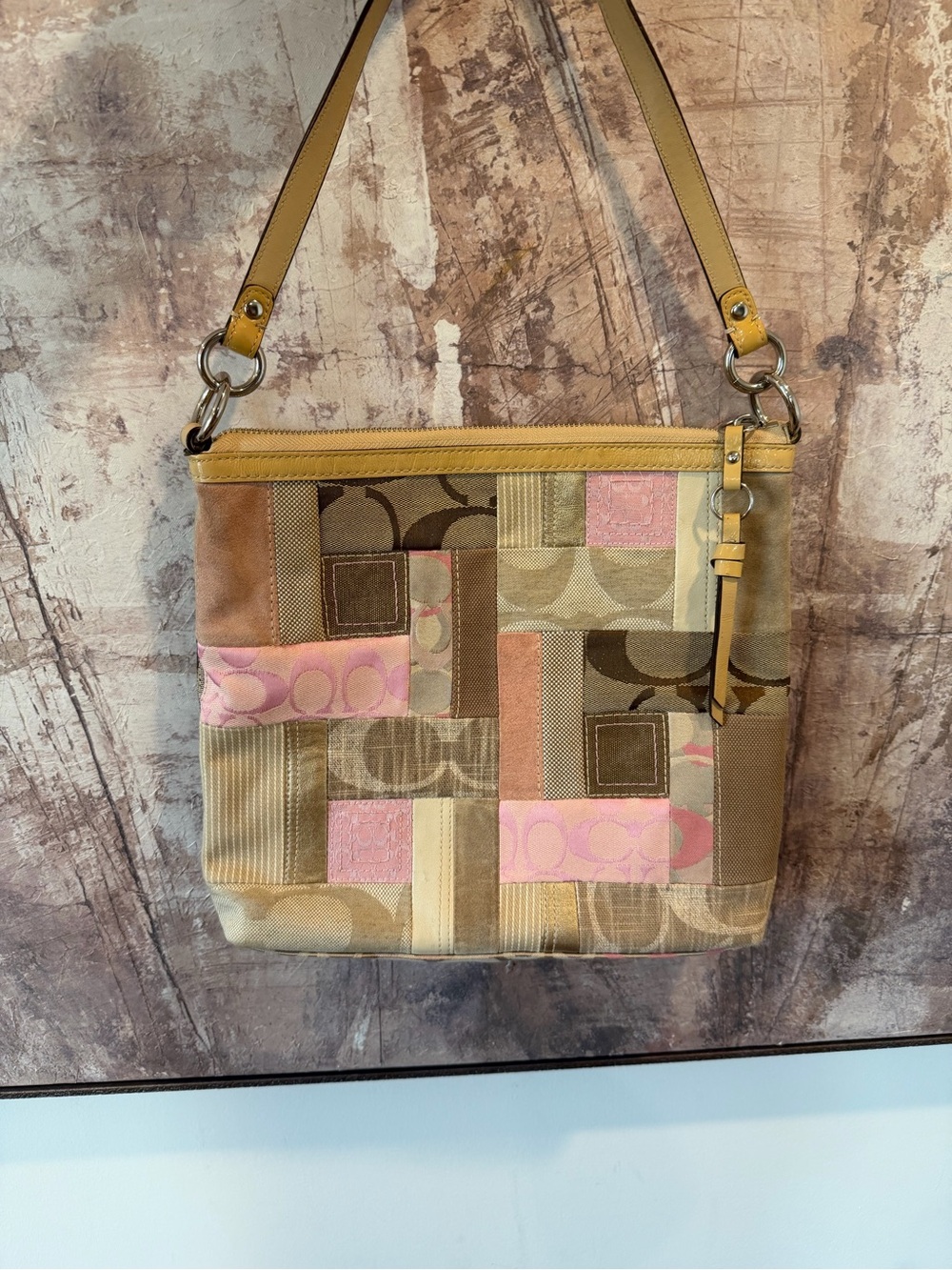 Vintage Coach Patchwork Shoulder Bag Purse m